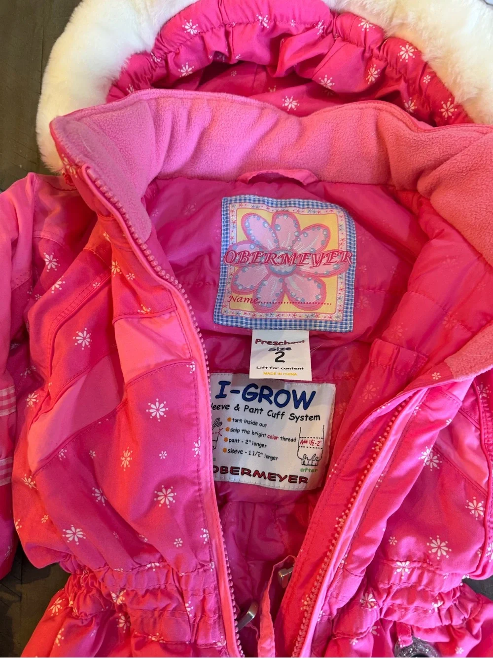 Obermeyer Pink One-Piece snowsuit